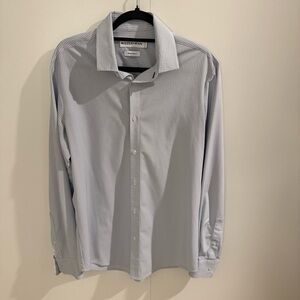 Mizzen + Main Light Blue Trim Fit Shirt